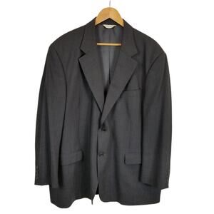 Pronto Uomo Firenze Men's Dark Gray 100% Wool Blazer Suit Jacket Size 50R